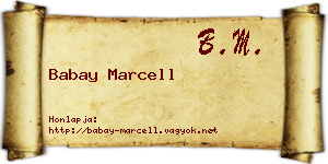 Babay Marcell névjegykártya